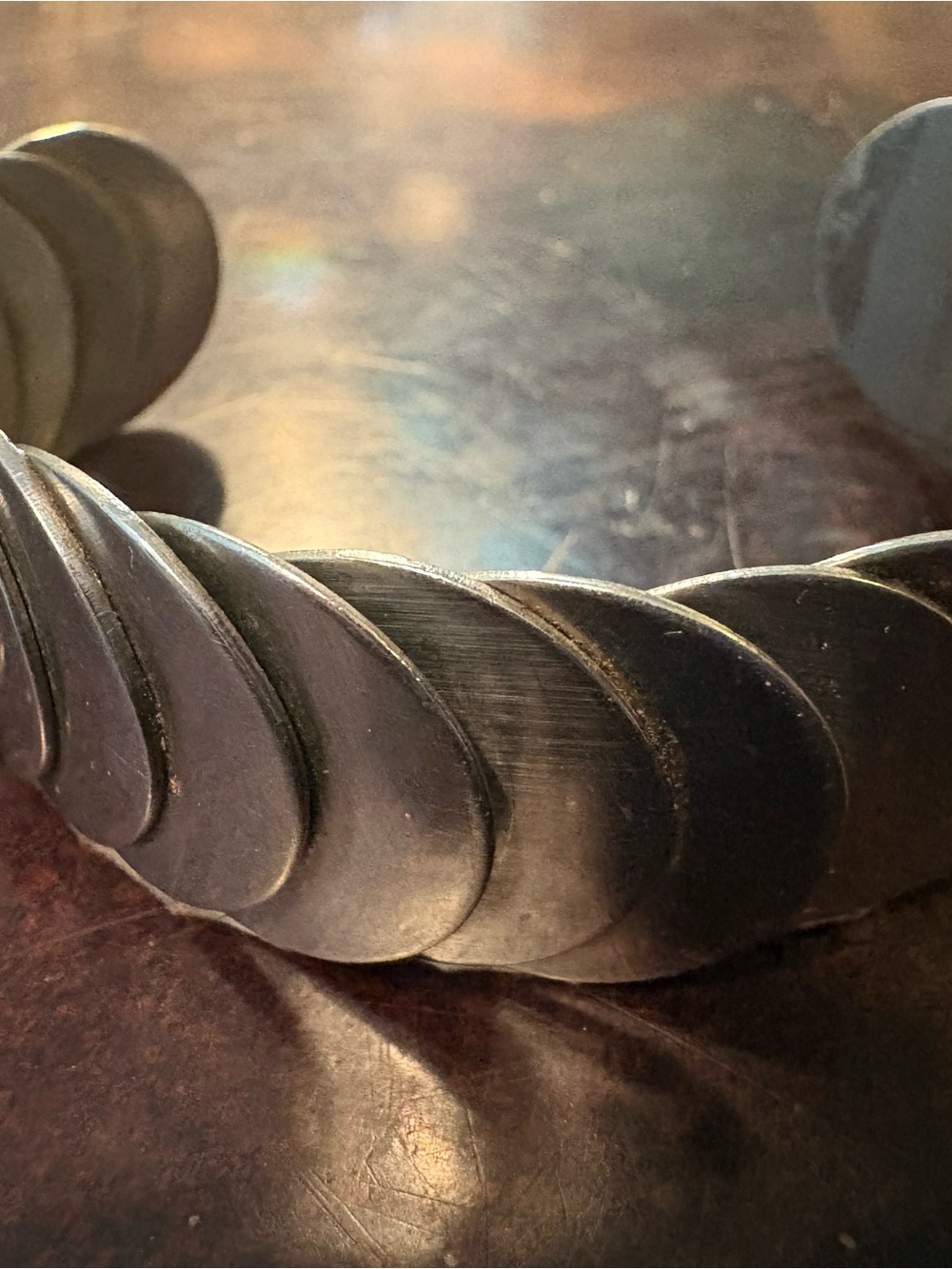 Chunky Silver-Tone Link Cuff Bracelet